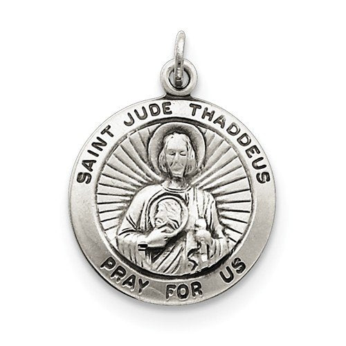 Sterling Silver Saint Jude Thaddeus Medal (25x20MM)
