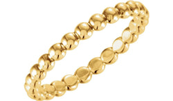 14k Yellow Gold Granulated Bead 2.5mm Stackable Band