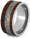 Matte Men's Titanium, Gibeon Meteorite, Afzelia Wood 10mm Comfort-Fit Flat Band, Handmade, Size 10.25