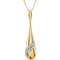 Diamond Teardrop Reversible Pendant Necklace in 14k Yellow Gold, 18"(1/3 Cttw)