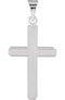 Inlay Cross Rhodium-Plated 14k White Gold Pendant (18 X 12MM)