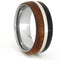 Amboyna and African Blackwood, 14k White Gold 8mm Titanium Comfort-Fit Band