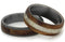 Elk Antler, Redwood Titanium Band and Redwood, Sandblasted Titanium Band, His and Hers Wedding Band Set , M10.5-F6