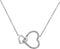 Diamond Interlocking Heart Rhodium Plate Sterling Silver Pendant Necklace, 18" (.03 Cttw)