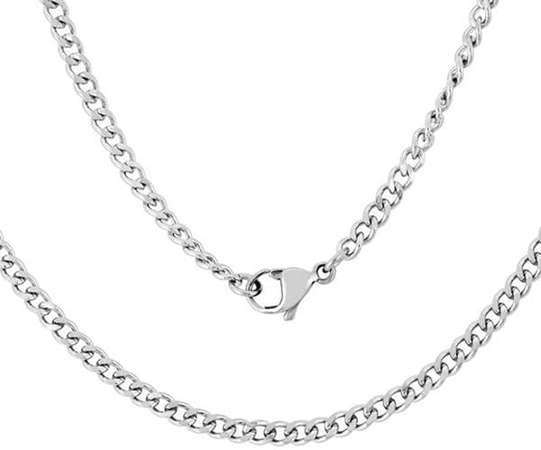 Men's Stainless Steel Curb Chain, 20" (3mm)