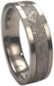 Classic Gibeon Meteorite Inlay 7mm Comfort Fit Titanium Ring, Size 12.75