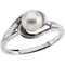 White Akoya Cultured Pearl Ring, 14k White Gold (6mm)