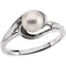 White Akoya Cultured Pearl Ring, 14k White Gold (6mm) Size 6.25