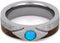 Cabochon Opal, Dinosaur Bone, Gibeon Meteorite 7mm Comfort-Fit Titanium Wedding Band, Size 4.75