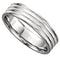 Grooved Double Milgrain Design 6mm Comfort Fit 14k White Gold Band