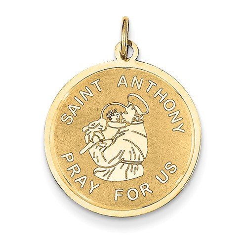 14k Yellow Gold St. Anthony Medal Charm (27X20 MM)