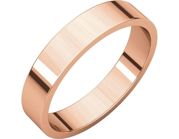 10k Rose Gold 4mm Slim-Profile Flat Band