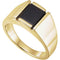 Men's Cushion Buff Top Onyx 14k Yellow Gold Ring, 11.8M, Size 11.25