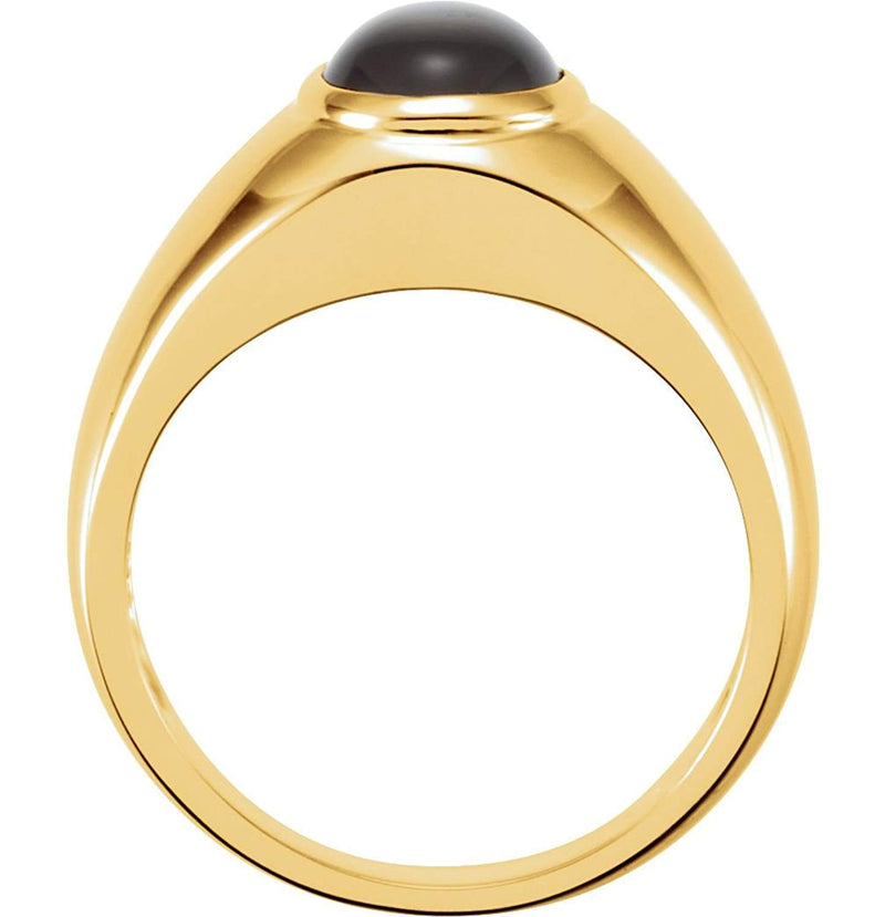 Mens Onyx Cabochon 14k Yellow Gold Ring