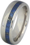 Lapis Lazuli Inlay 6mm Comfort Fit Titanium Wedding Band, Size 13.25