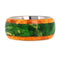 Green and Gold Box Elder Burl 8mm Comfort Fit Matte Titanium Band, Size 11