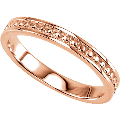 Granulated Raised Edge 2.75mm 14k Rose Gold Stacking Band