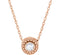 Diamond Solitaire Granulated Bead Design Slide 14k Rose Gold Pendant Necklace, 16" (.10 Cttw)