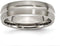 Brushed Satin Titanium Grooved 6mm Comfort-Fit Dome Band, Size 9