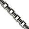 Men's Brushed Stainless Steel 10mm Black Rubber Bracelet, 8.5 Inches