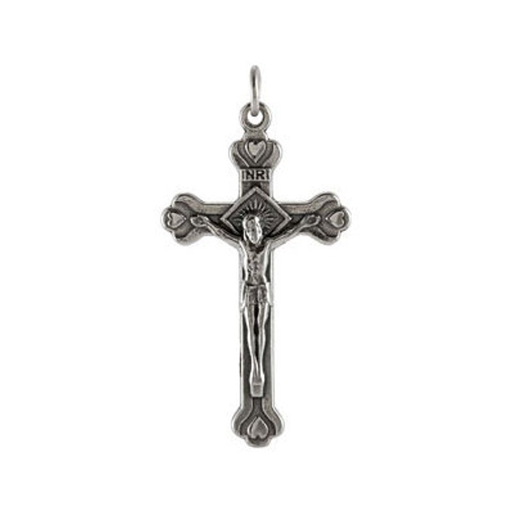 Ornate Crucifix Sterling Silver Pendant (41.48X22.67MM)