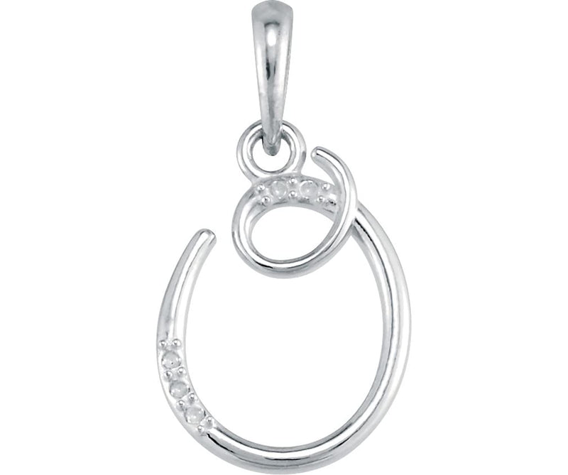 5-Stone Diamond Letter 'O' Initial 14k White Gold Pendant Necklace, 18" (.03 Cttw, GH, I1)