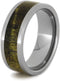 Yellow and Black Poplar Wood 8mm Comfort-Fit Titanium Wedding Band