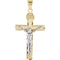 Two-Tone Crucifix 14k Yellow and White Gold Pendant (25.5X16MM)