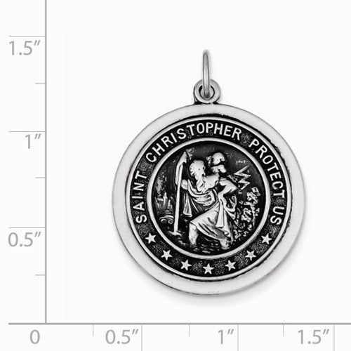 Sterling Silver St. Christopher Medal (32X25MM)