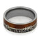 Native American Arrow, Ironwood Burl and Antler 8mm Comfort-Fit Titanium Band