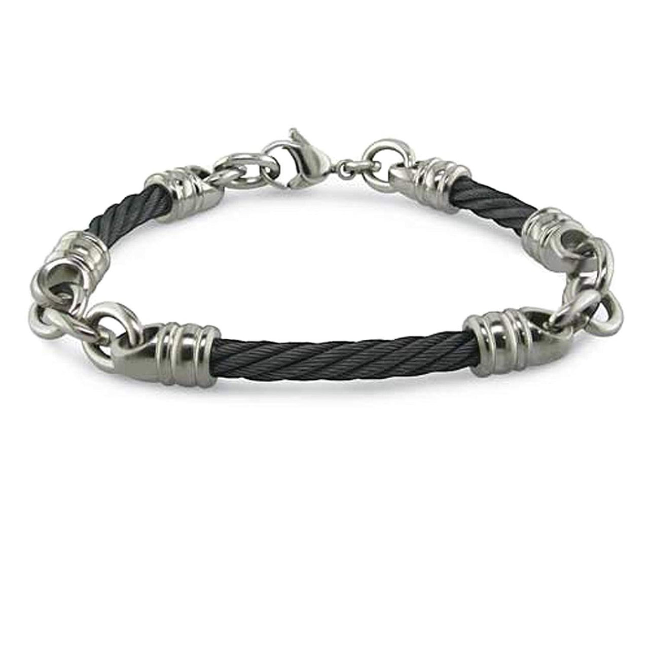 Men's Signature Cable Collection Gray Titanium Cable Link Bracelet, 7.5" (5MM)