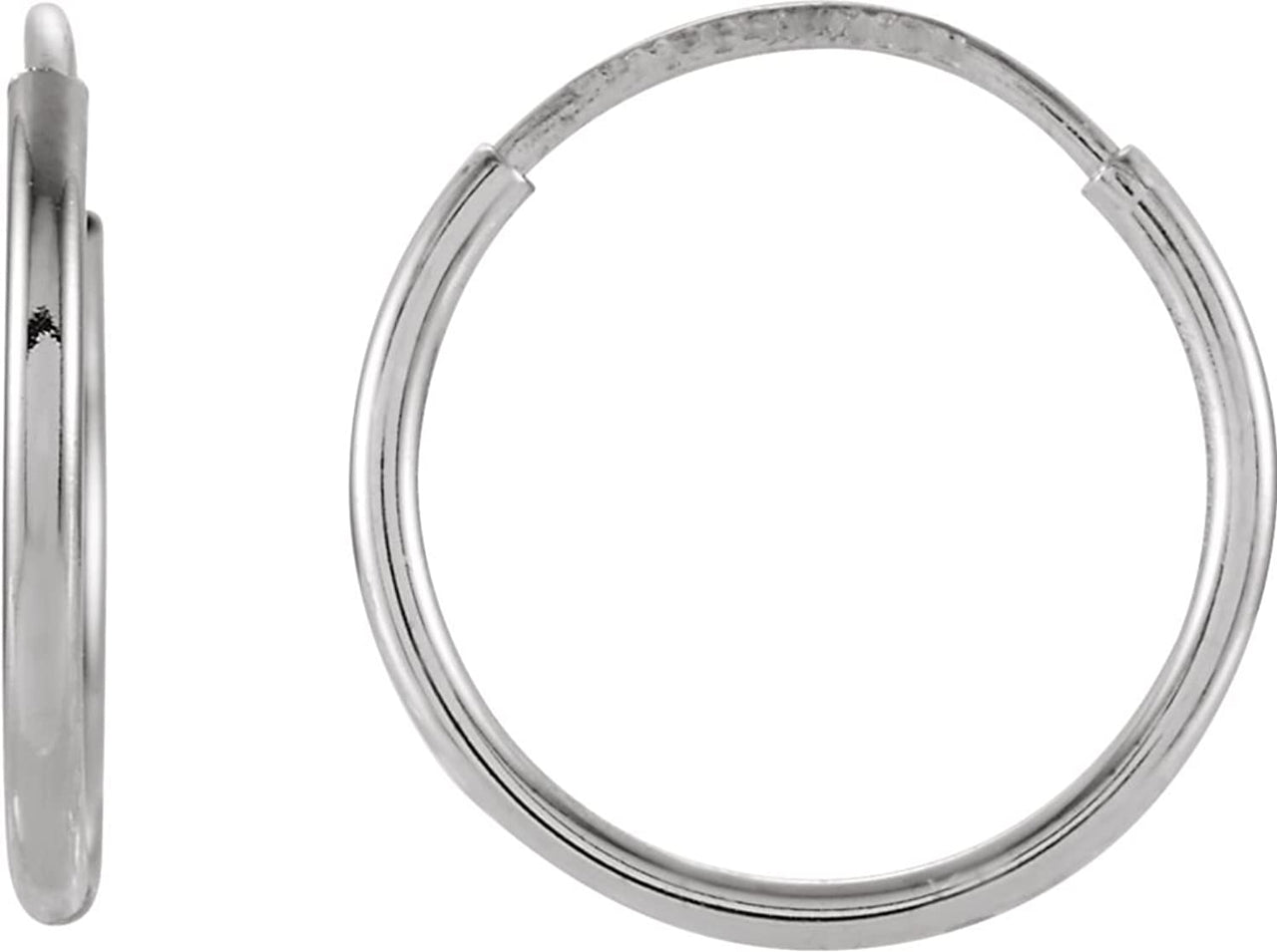 Petite Endless Hoop Earrings, 14k White Gold (20mm)