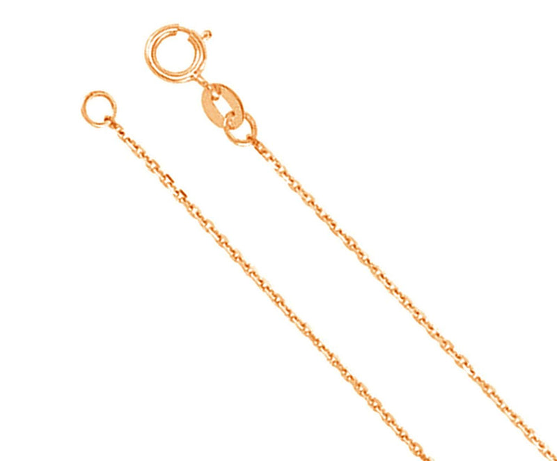 Diamond Solitaire Rope Trim 14k Rose Gold Pendant Necklace, 16 " (0.1 Cttw)