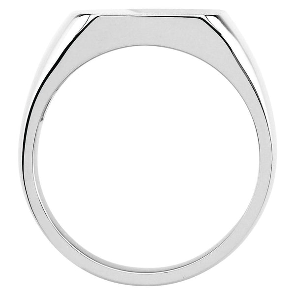 Men's Sterling Silver 14mm Brushed Finish Square Signet Ring, Size 9.25