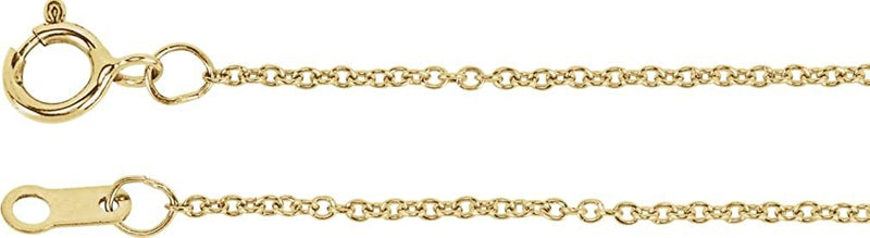 Sideways Cross 14k Yellow Gold Necklace, 20-22" (22X11.5 MM)