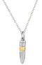 Men's Bullet Ash Holder Necklace, Rhodium Plated Sterling Silver, 14k Yellow Gold Plate, 18"