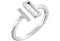 Platinum Slim-Profile Rectangle Bar Ring, Size 8