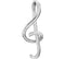 Sliding Treble Clef Musical Note 14k White Gold Pendant