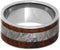 Matte Men's Titanium, Gibeon Meteorite, Afzelia Wood 10mm Comfort-Fit Flat Band, Handmade, Size 14