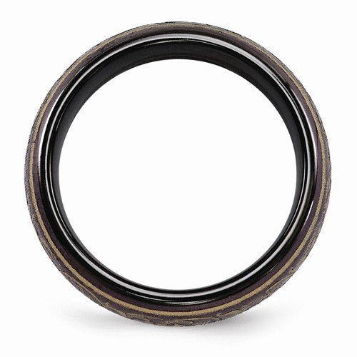 Rain Collection Black Ti Anodized Copper 6mm Domed Band