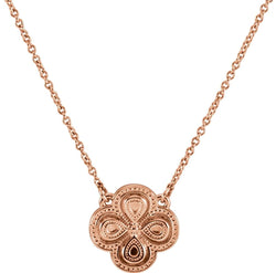 Fashion Clover Necklace in 14k Rose Gold, 18"