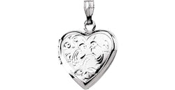 Petite Sterling Silver Heart Locket with Two Love Birds