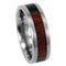 Macassar Ebony Wood Inlay 8mm Comfort Fit Titanium Wedding Band, Size 10