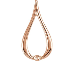 Tear Drop Freeform Pendant, 14k Rose Gold