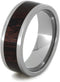 Red and Black Poplar Wood 8mm Comfort-Fit Titanium Wedding Band, Size 7.5