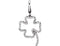 14k White Gold Diamond Four-Leaf Clover Charm Pendant with Trigger-less Clasp