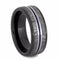 Gibeon Meteorite, Blue Pinstripe, Black Ceramic Sleeve 8mm Comfort-Fit Titanium Wedding Band