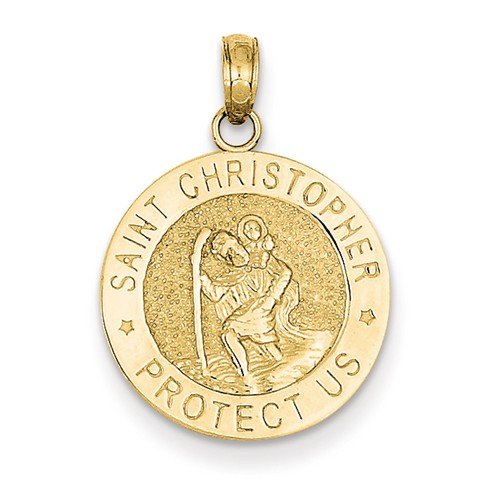 14k Yellow Gold St. Christopher Medal Pendant (19X17MM)