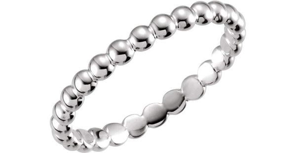 The Men's Jewelry Store (for HER) Platinum Granulated Bead 2.5mm Stackable Band