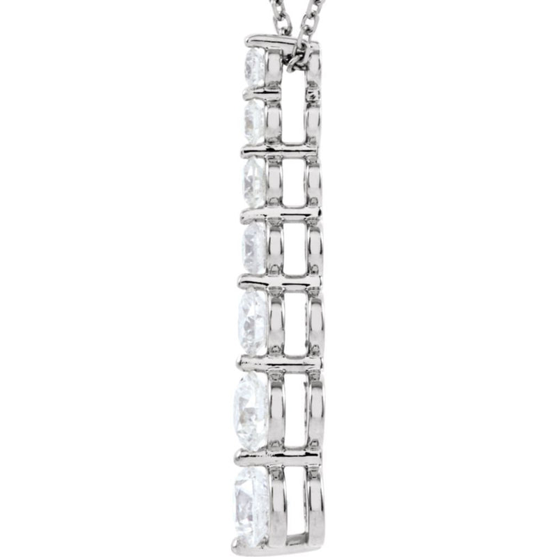 Diamond 'Journey' Necklace in Rhodium Plate 14k White Gold, 18" (1.00 Cttw)